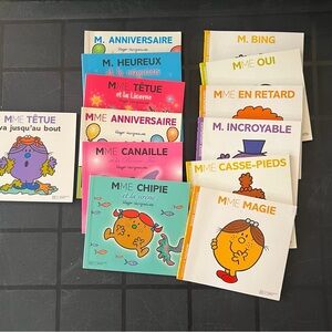 Collection of Colorful French 'Monsieur/Madame' Children's Books